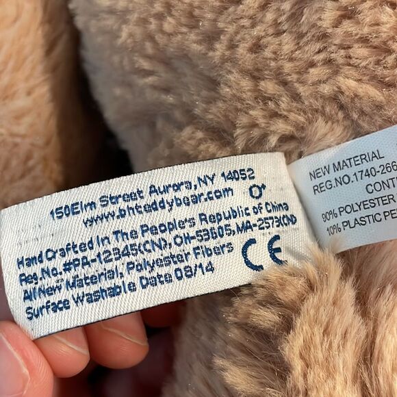 BEVERLY HILLS TEDDY BEAR COMPANY 12" Beige/Purple Plush Stuffed BEAR #13000 - Picture 5 of 7